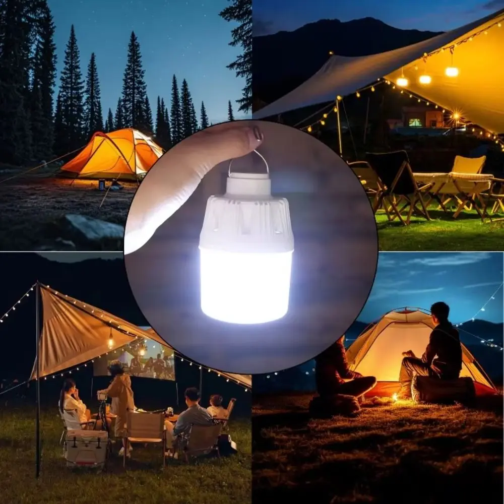 Portable with Metal Hooks Camping LED Lights Rechargeable USB Emergency Lamp Type-C Street Lighting Outdoor
