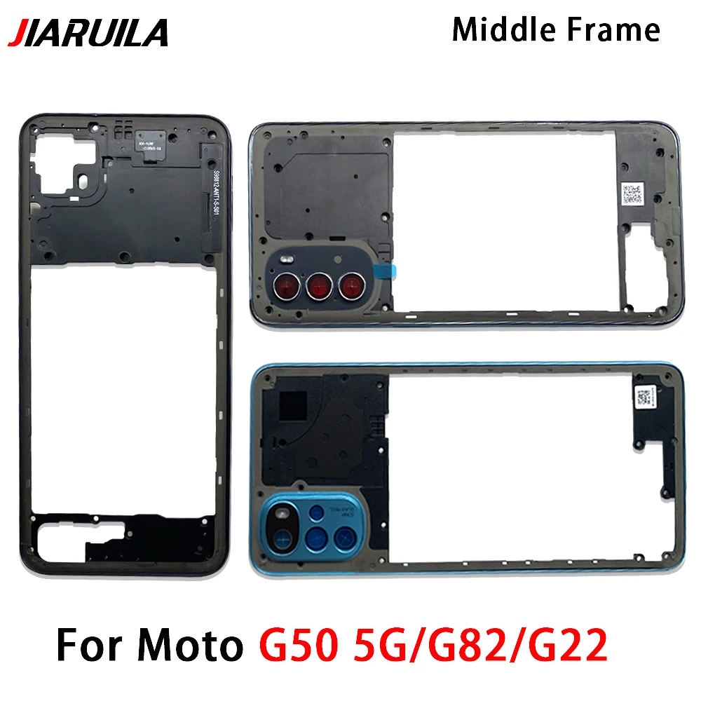 New Middle Frame For Motorola Moto G50 5G G22 G52 G71 G82 Bezel Middle Plate Holder Housing Cover Repair Replace Parts