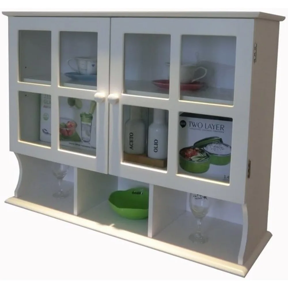 Armário de parede de 31,5 x P9,6 x H24 polegadas, branco (HC-032)