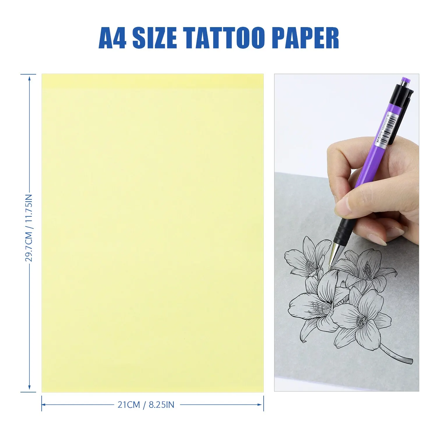 50PCS Tattoo Transfer Paper A4 Size Tattoo Stencil Paper High Quality Copier for Tattoo Transfer Machine Accessories