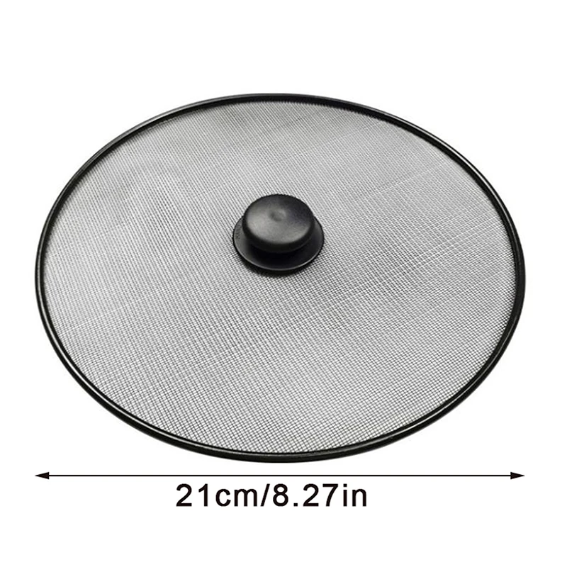 1pcs Black Splatter Screen Anti Grease Frying Pan Oil Splash Guard Lid Fine Mesh Splash Guard Cover Lid Kitchen Tools