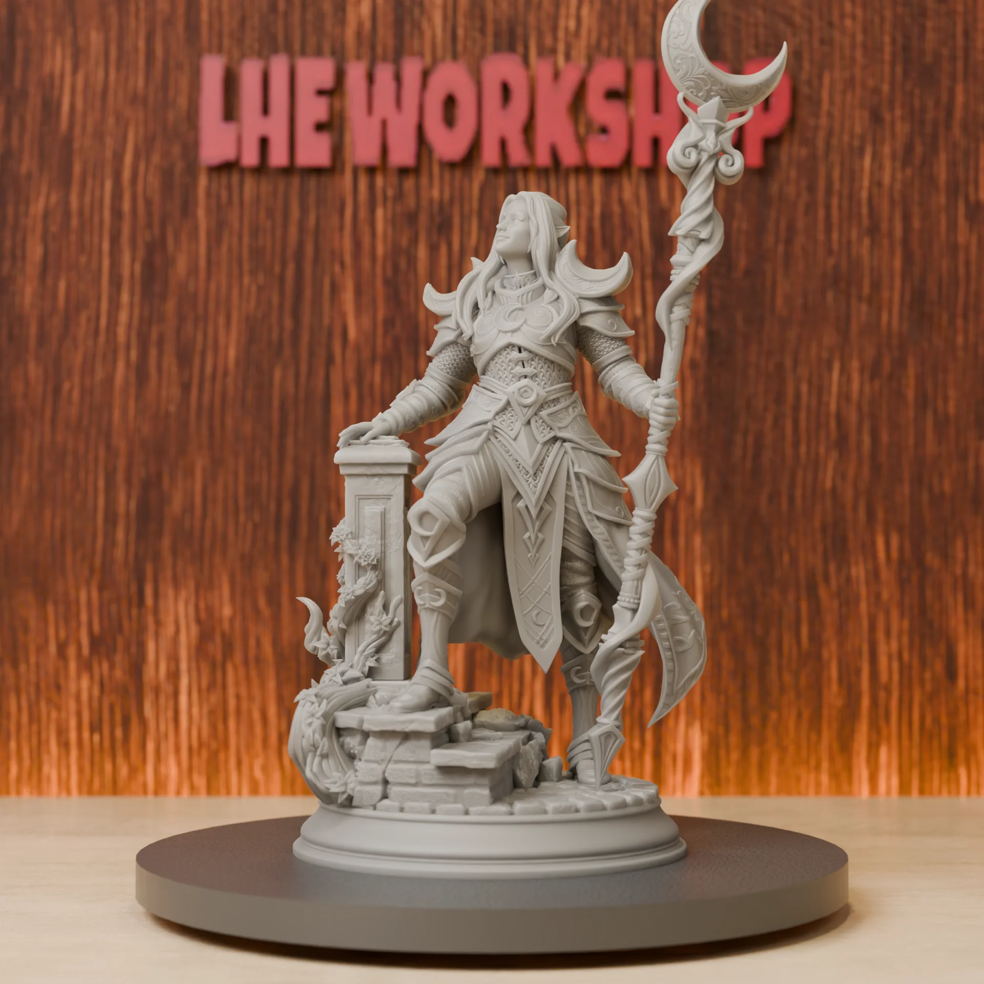 Drow Witch Miniatures | 28mm-75mm | Resin 3D Printed DND Pathfinder Mini | Unpainted Grey