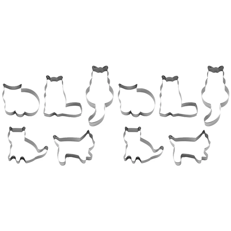 B28C-قالب كعكة الخبز المصنوع من الألومنيوم على شكل قطة، قالب تقطيع البسكوت، ملحقات الخبز Sugarcraft #4