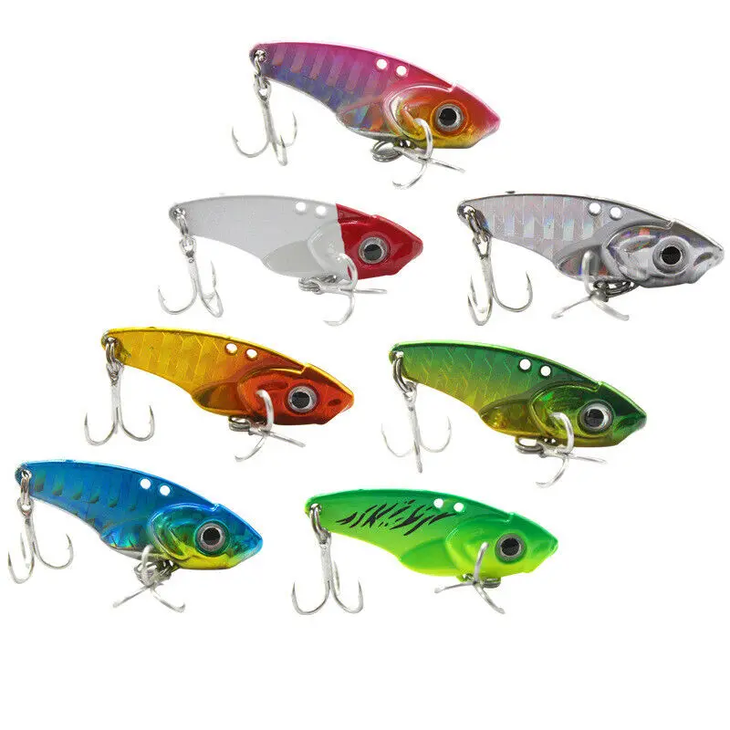 

7pcs 5-20g Metal Blade Fishing Lures Hard VIB Crank Baits Sinking Treble Hook