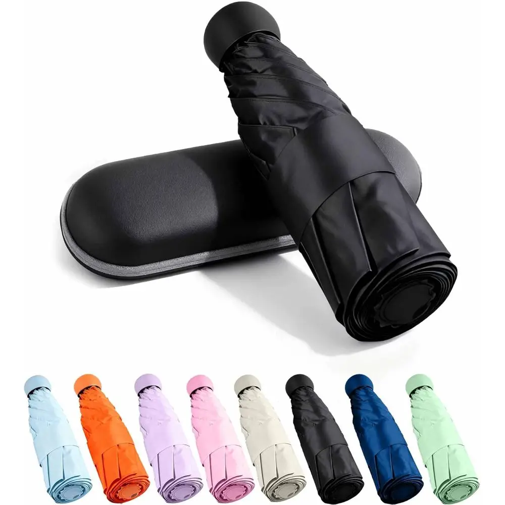 

Compact Travel Umbrella with Case - Lightweight, UV Protection, Manual Open/Close for All Ages