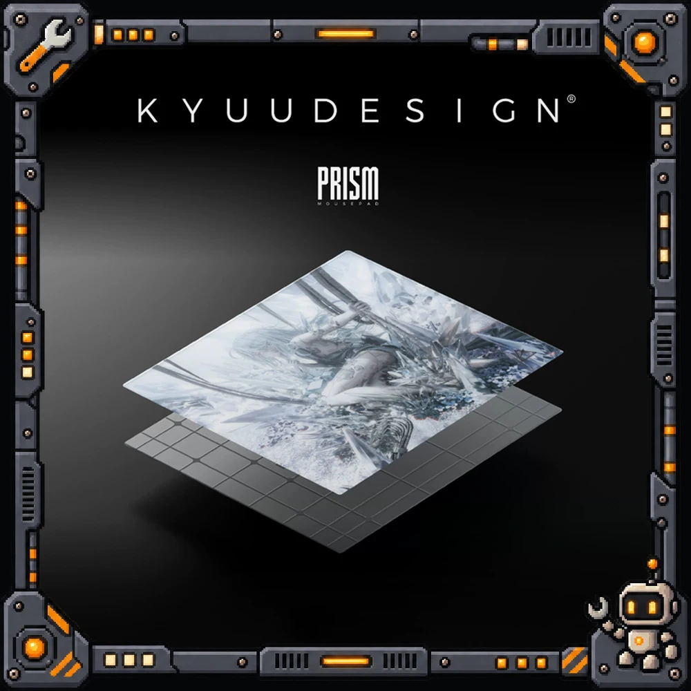 KYUU DESIGN PRISM Ultra Glass Mouse Pad Speed Coating 1.5mm Ultra Thin 490×420mm Gaming Mouse Mat Non-slip Silicone Base