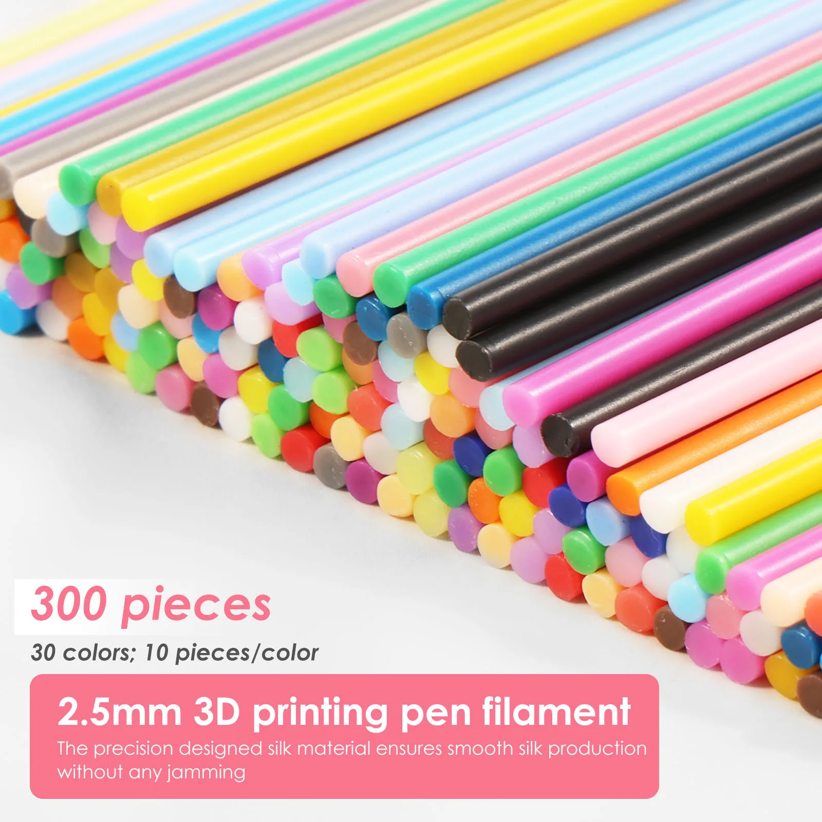 300/160 Strands 2.5mm 3D Doodler Refill 25/30/32Colors 3D Doodler Pen Refills Safe Low Temperature PCL For 3Doodler Start +