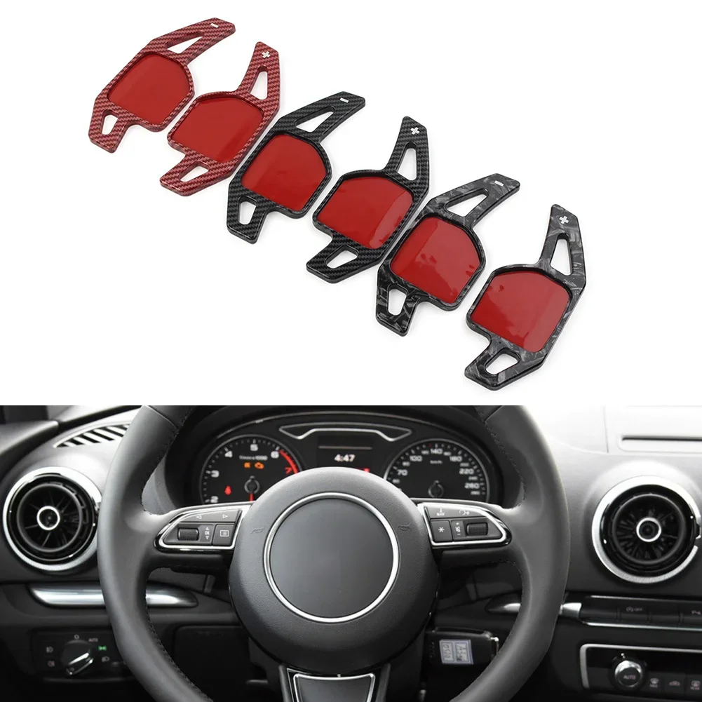 

1 Pair Carbon Fiber Color Car Steering Wheel Paddle Shifter Extension For Audi A3 A4 A5 A6 A7 A8 Q3 Q5 Q7 TT TTS ABS Plastic
