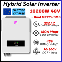 10.2kW Hybrid Solar Inverter | Dual MPPT | On/Off Grid | 48V DC to 230V AC | Built-in 160A Charge Controller | BMS & WiFi | Wor