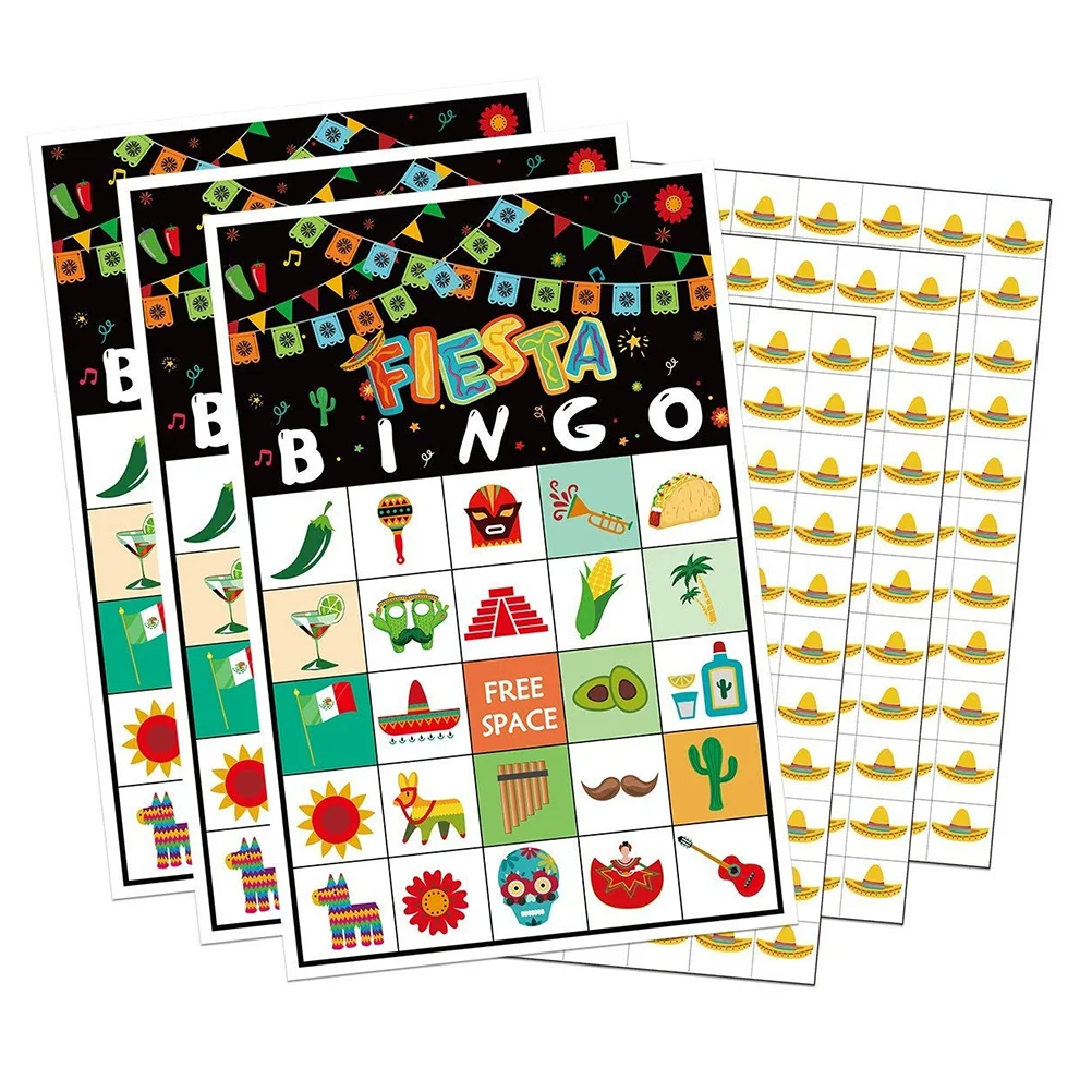 24 Player Party Game Intellectual Development Plaything Bingo for Fun Supplies Card Accessory Paper Cards