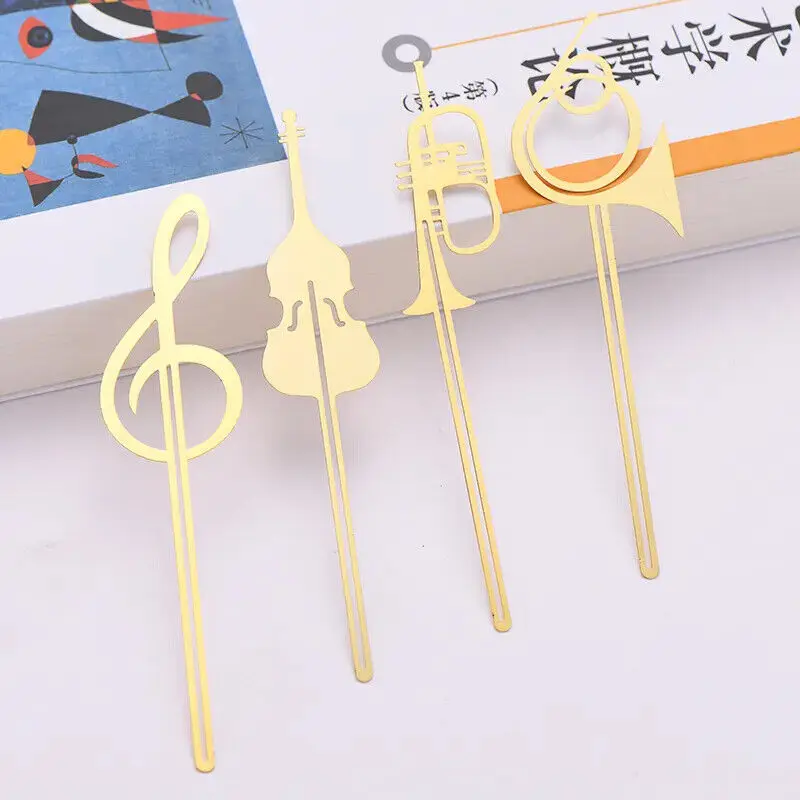 

Золотые закладки для музыкальных инструментов на Рождество и выпускной — сплав с защитой от выцветания, идеальный аксессуар для книг и подарок для читателей