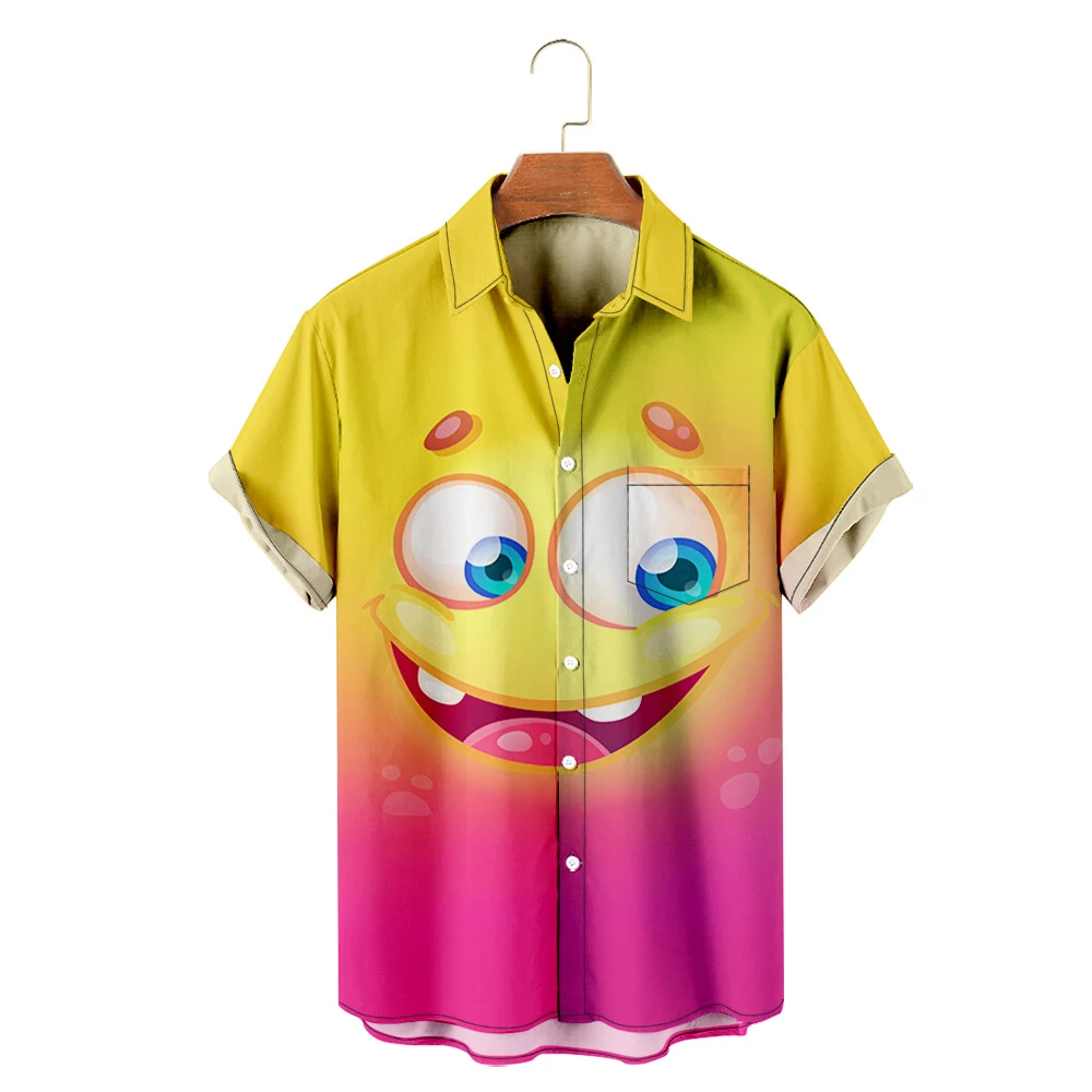 

Men's Hawaiian T-Shirt Y2K Hombre Fashion Shirt Horror Cartoon Face3D Print Cozy Casual Short Sleeve Beach Oversized Clothes 16