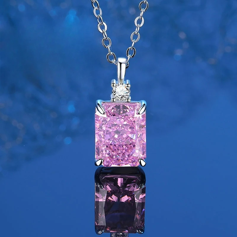 

PT950 платиновый искусственный культивированный драгоценный камень ледяной цветок огранки розовое морское синее золото ожерелье модные легкие роскошные ювелирные изделия