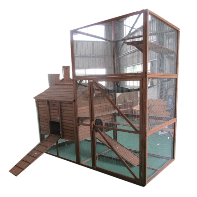 

PET Luxury Cheap Wooden Pet Animal Cat Houses Play Enclosure Large Run for Catio Lounging Condo Area Sleeping