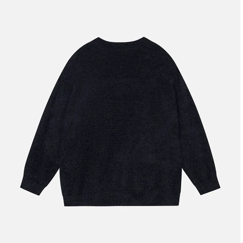 سترة محبوكة جديدة لخريف وشتاء 2025 على شكل أرنب لطيف كلاسيكي فضفاضة ومتعددة الاستخدامات برقبة دائرية   ﻿