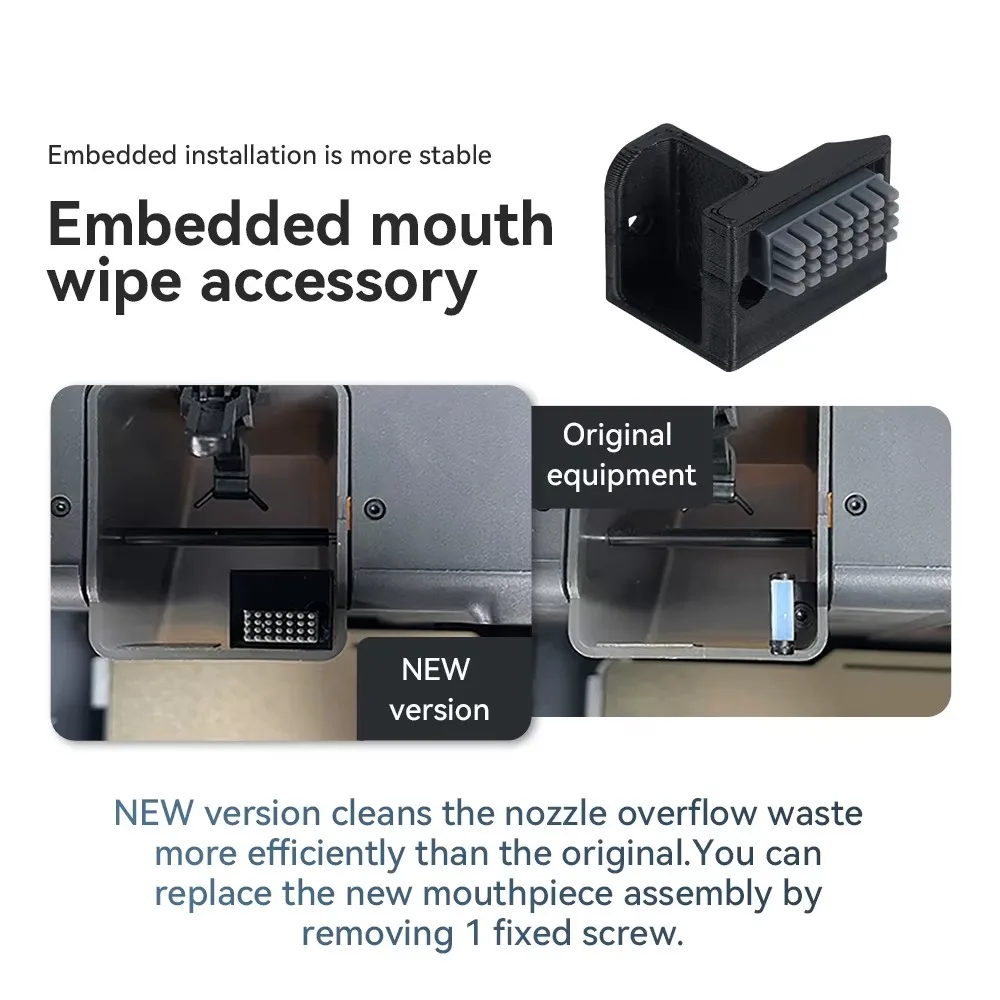 High Quality for Bambu Lab X1/ X1C/P1/P1S Nozzle Wiper Nozzle Brush Silicone Brush Mounted Scrubbers Cleaner Hotend Wiping