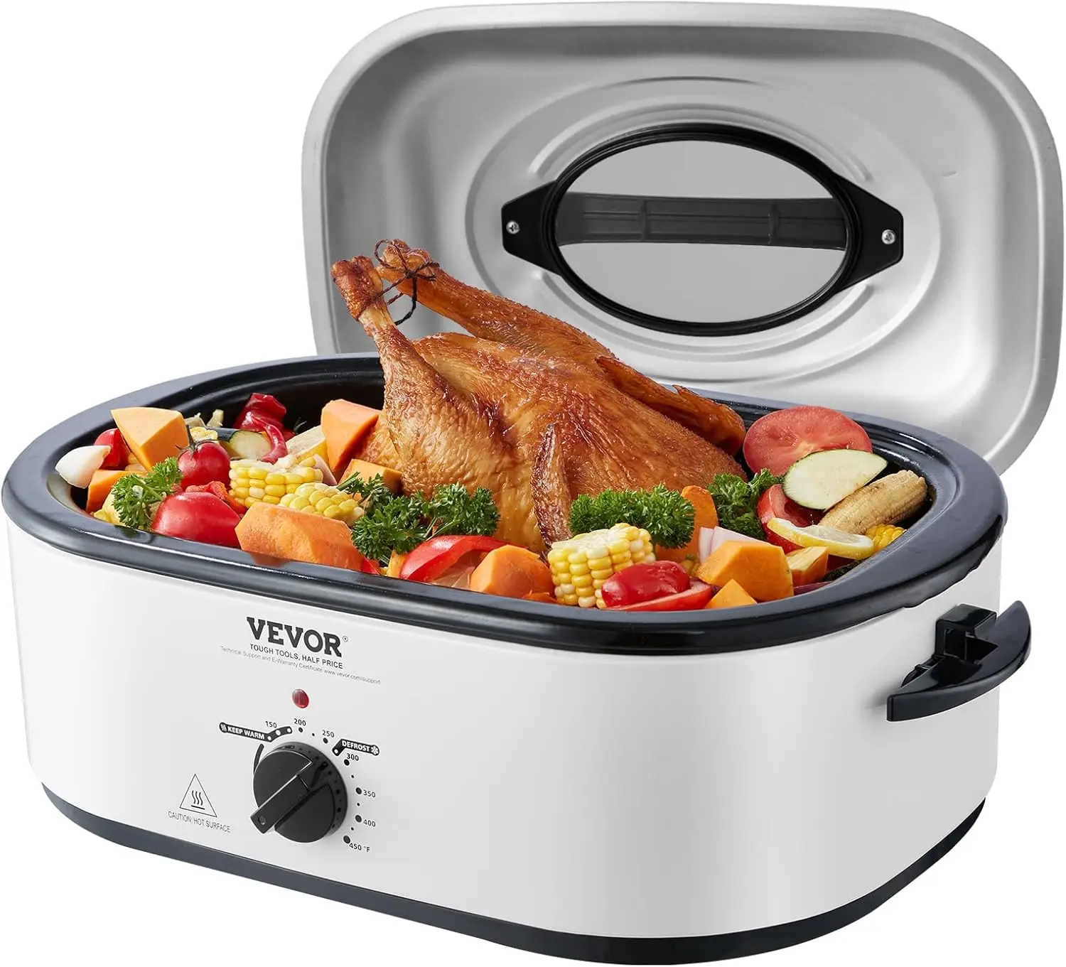 

Electric Roaster Oven, 22 QT Turkey Roaster Oven with Self-Basting Lid, 1450W Roaster Oven with Defrost & Warm Function