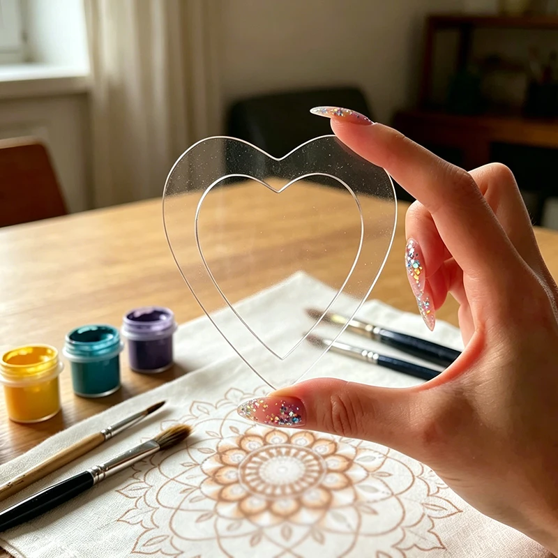 YOMDID 42-teiliges transparentes PET-Mandala-Schablonen-Set zum Selbermachen, Kunsthandwerk-Schablone mit 14 Grundmustern in 3 Größen, perfekt für Punktmalerei – Detail 5