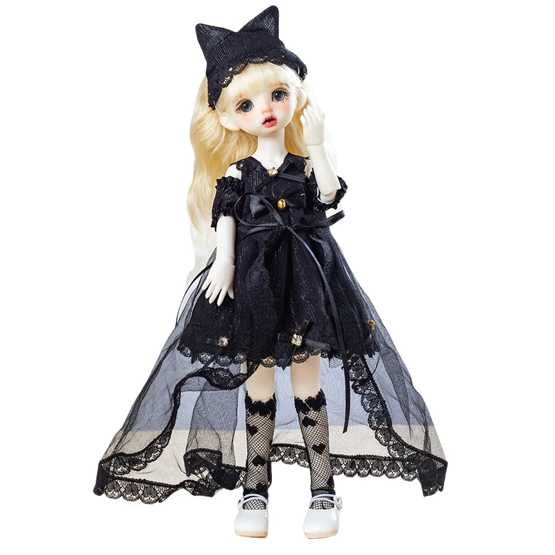 30CM BJD Doll Clothes DIY Toys Dress Up Makeup Black Lace Skirt Cute Girls Princess Dolls Dollhouse Accessories Birthday Gifts