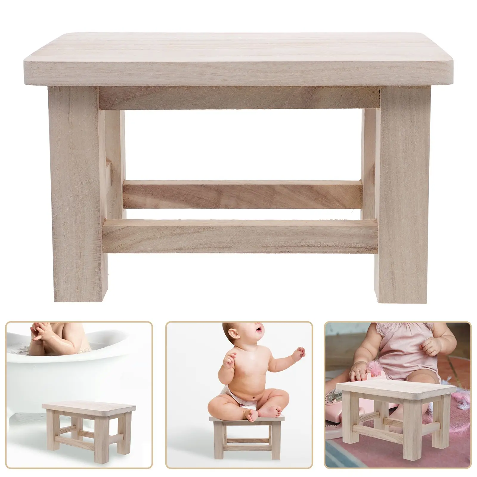 Solid Wood Use Small Step Small Stools Stool Low Height Change Shoes Kids Seat Step Stool For Adults Original Color