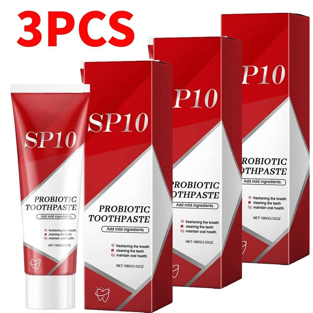 3PCS Sp-10 Probiotic Toothpaste Whitening Tooth Remove Plaque Stains Teeth Whitener Oral Hygiene Clean Fresh Breath Oral Healthy