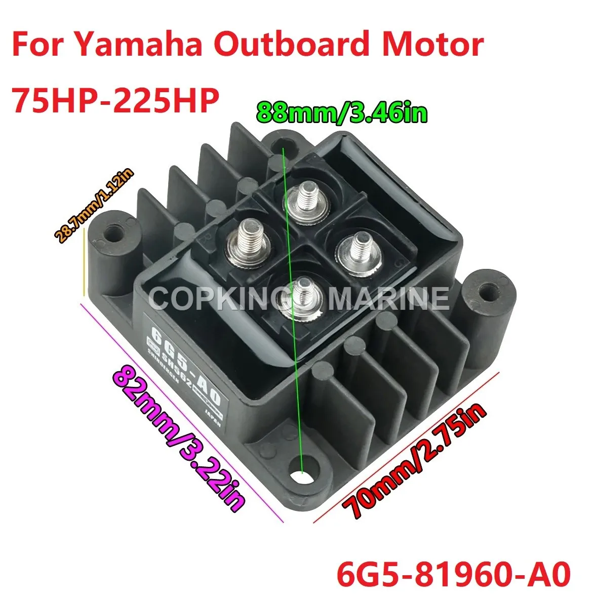 Boat Rectifier Regulator Assy For Yamaha Outboard Motor 2T 4T 75HP to 200HP 225HP 1986-UP 6G5-81960-A0