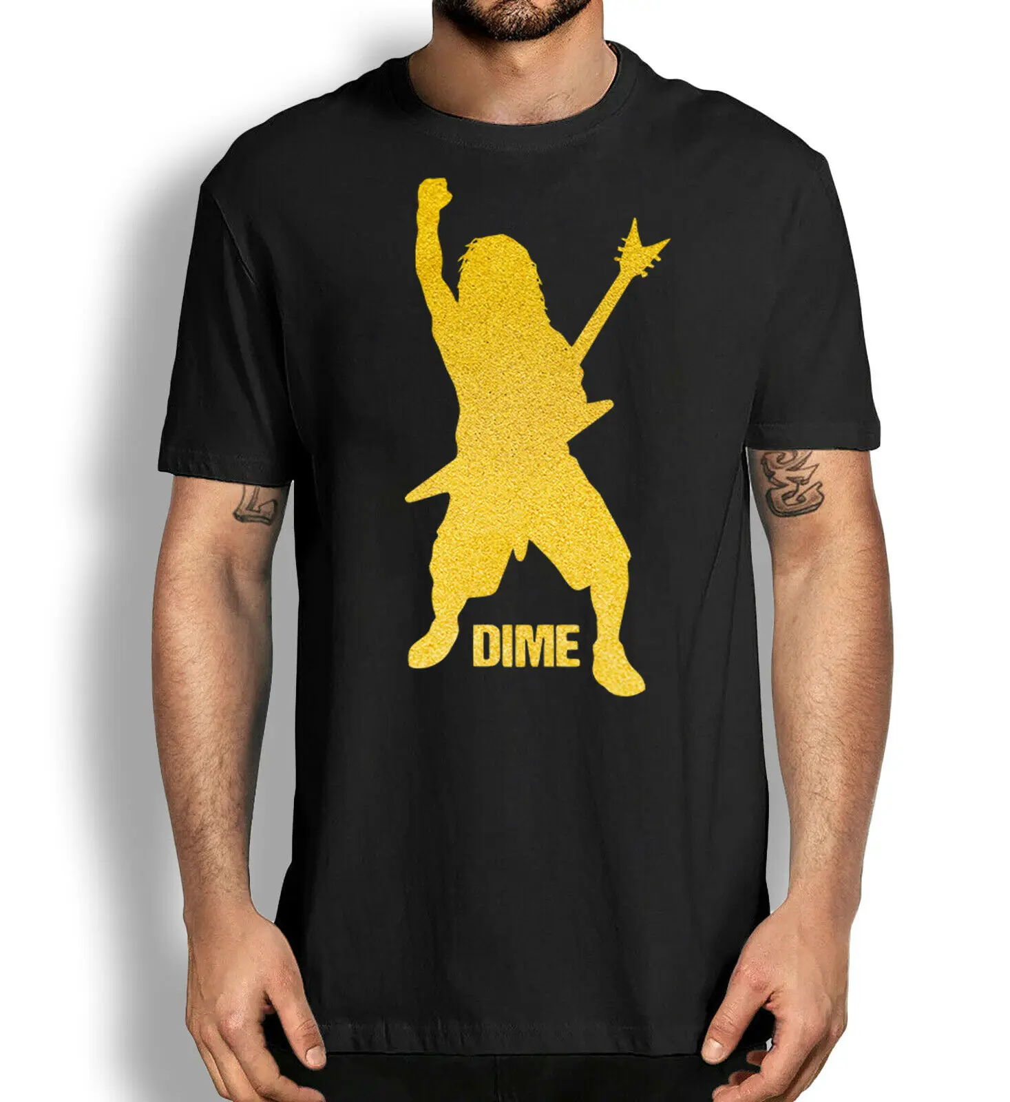 

Dime Dimebag Darrell Sport Logo Shirt Guitar Lovers Shirt, Dimebag Gold Logo Tee