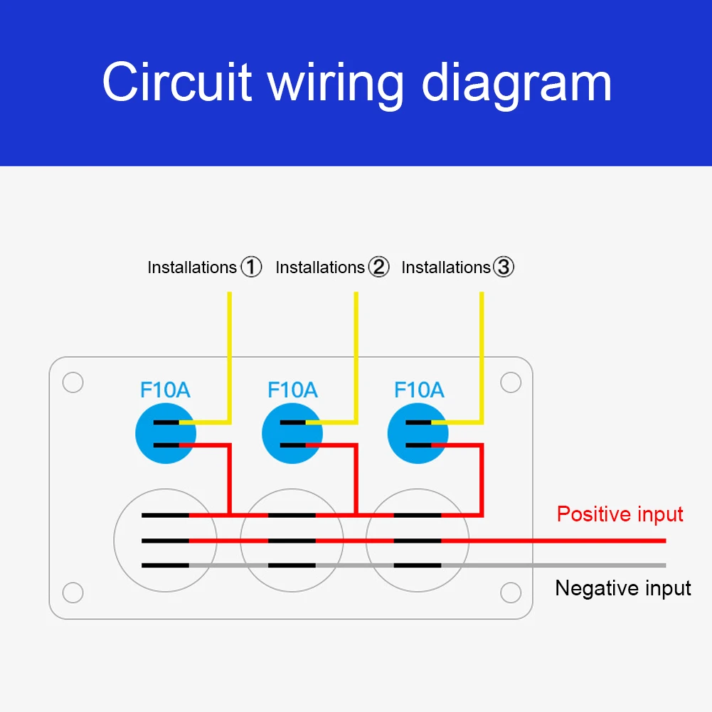 

12 В-24 В светодиодная панель кулисного переключателя для морской лодки, 10 А, предохранитель, панель переключателя автомобиля, розетка прикуривателя, 3 кнопки для автомобиля, морского грузовика RV
