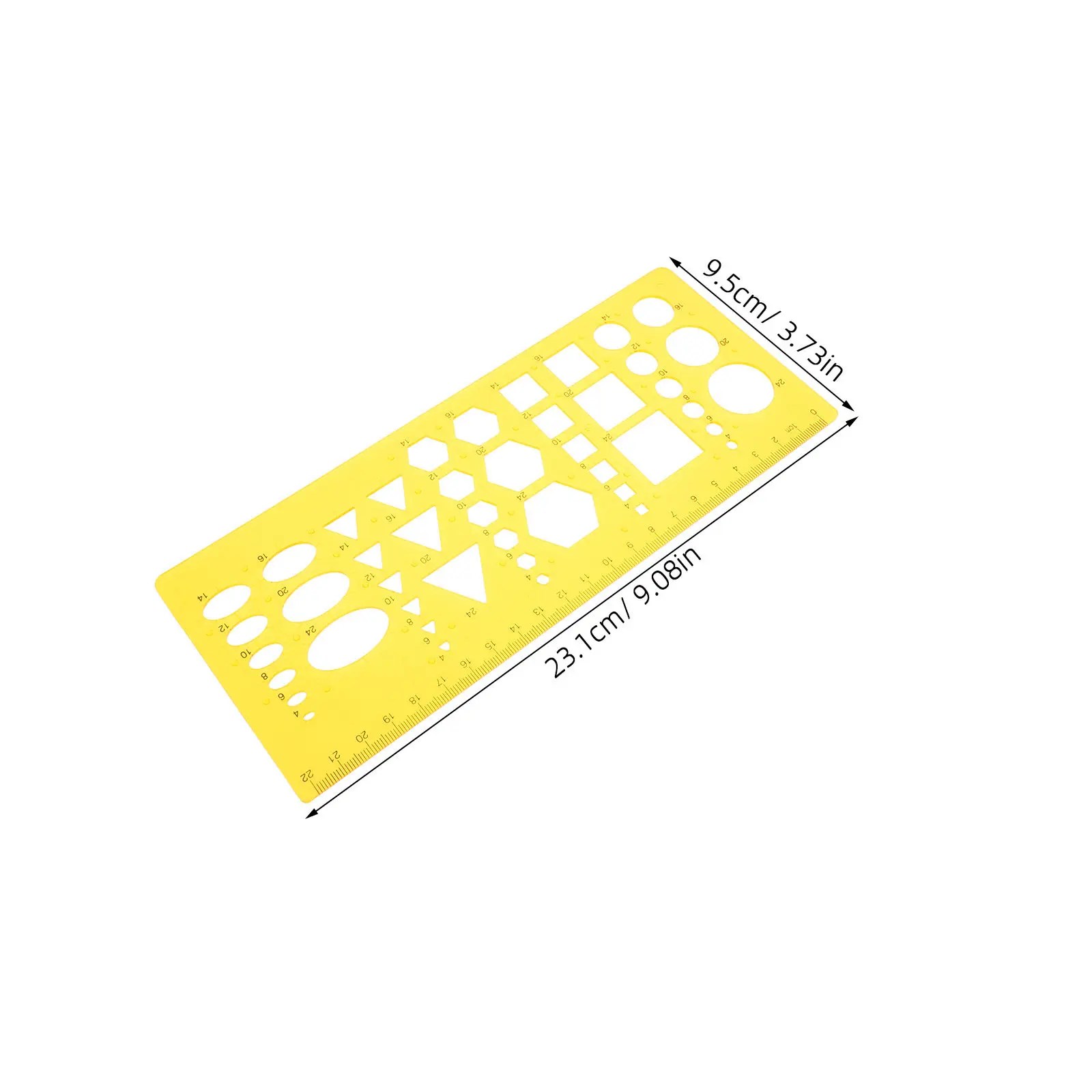 Yellow Circle Template Plastic Circle Stencil Multi-Function Drawing Aid Tool for Architects Engineers Designers Geometric