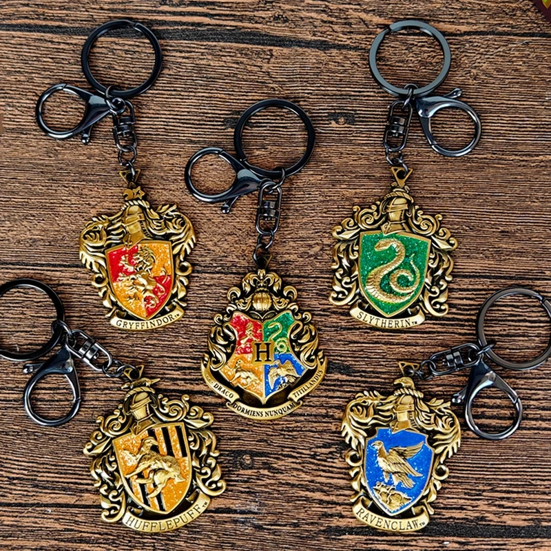 New Harry Metal Character Keychains Hufflepufffor Hogwartss Authentic Slytherin Gryffindor Ravenclaw for Birthday Gift Keychain