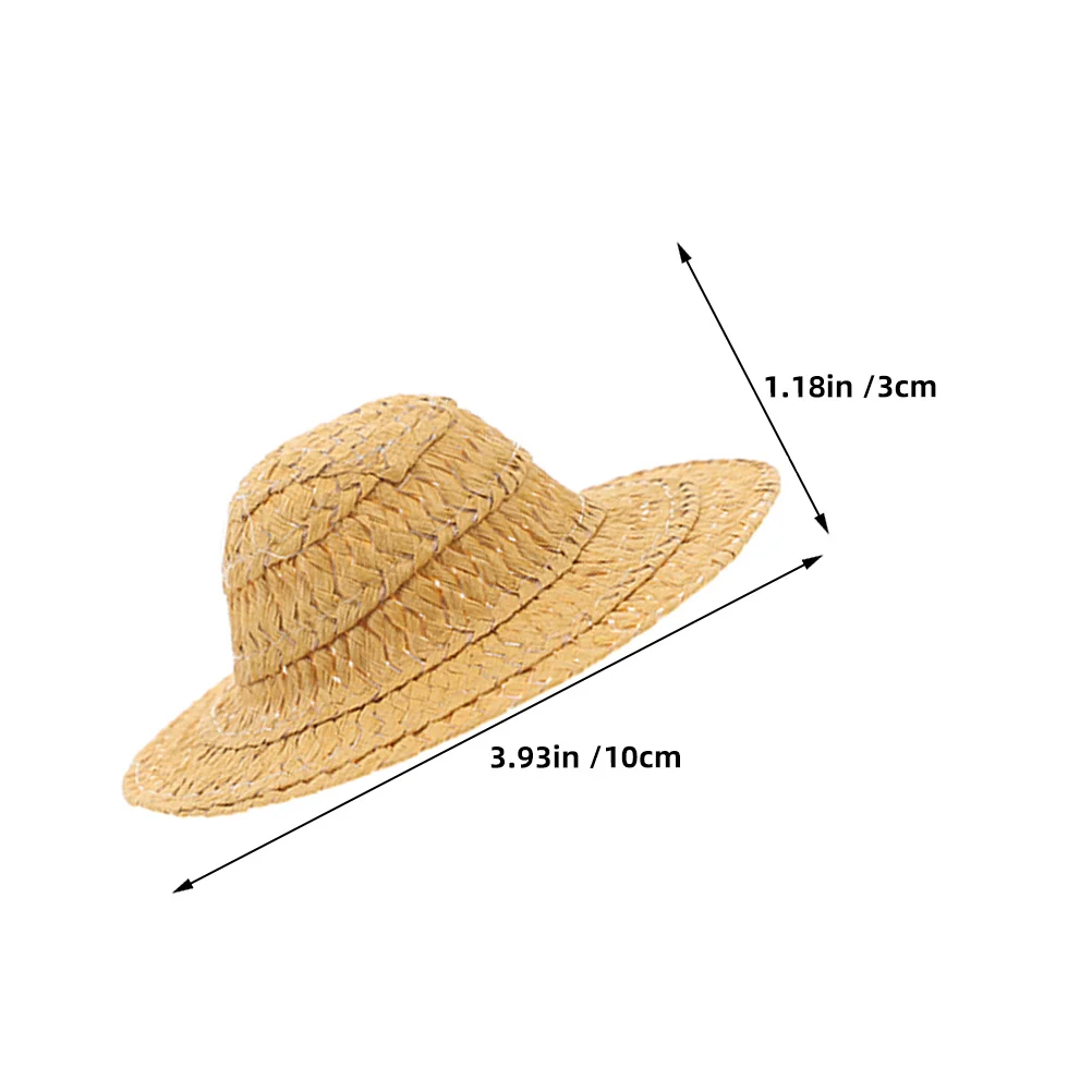 10 szt. Mini Sombrerów Uniwersalne do Użytku w Miniaturowych Sceneriach i Rustykalnych Sesjach Zdjęciowych 10 cm Mini Cylinderki do Rękodzieła