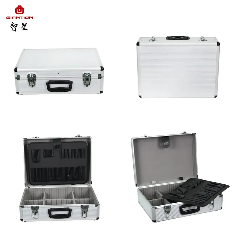 Customizable-Zhixing GIANTION aluminum alloy toolbox, multi-functional storage box, portable auto repair tool plate box