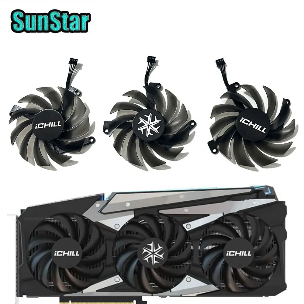 

NEW 85MM 4PIN CF-12915S RTX 3060 3070 ICHILL X3 Graphics Cooler Fan For INNO3D RTX 3060 3060Ti 3070Ti ICHILL X3 GPU Cooling Fan