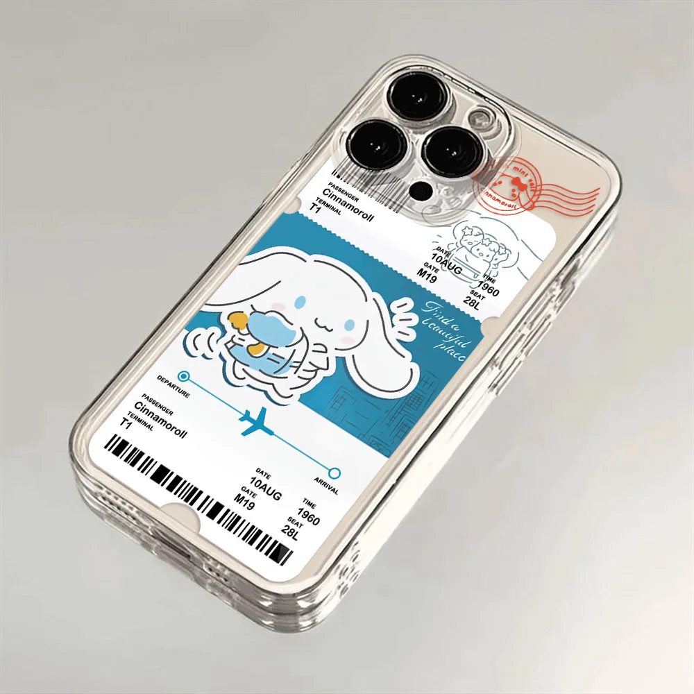 Transparent Pom Purin Pochacco Ticket Phone Case For OPPO Realme C67 C65 C63 C55 C53 C35 C30 C11 12 10 9 8 7 6 5 Pro Plus 4G 5G