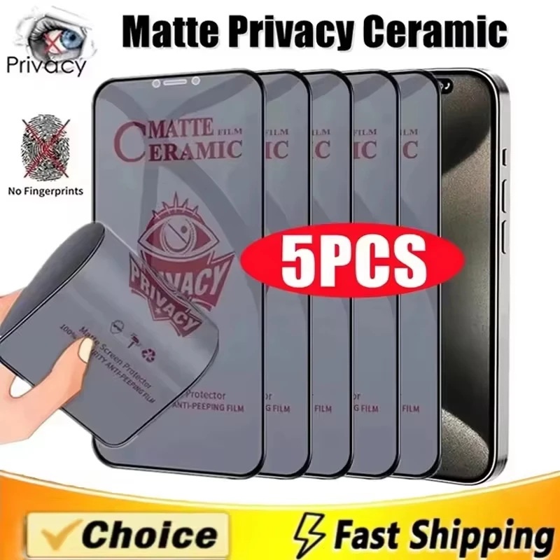 1-5PCS Matte Ceramic Privacy Screen Protectors For Samsung A16 A56 A57 A37 A27 A07 A17 S24 S25 S26 Ultra S23 S22 S21 FE Anti Spy