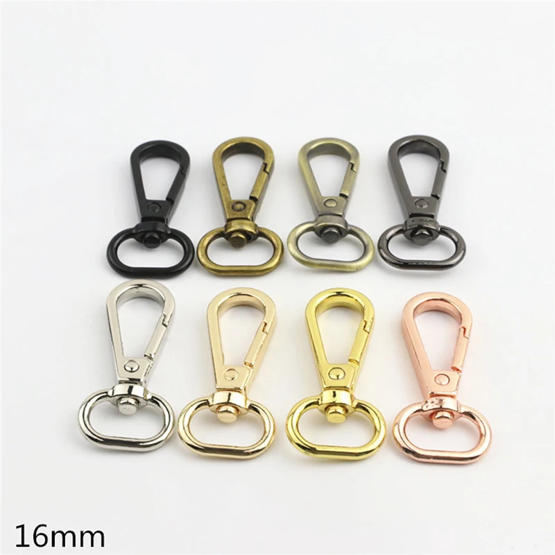 1pcs Metal Snap Hook Swivel Eye Trigger Clip Clasp Oval Ring Colorful for Leather Craft Bag Strap Belt Webbing 16/19/25/32/38mm