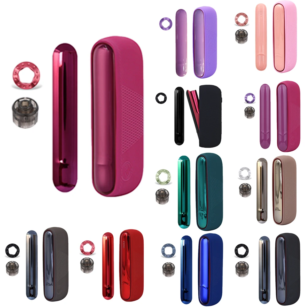 11 Colors Cap Ring + Case + Door Cover for IQOS ILUMA Skin Silicon Case for IQOS ILUMA Decoration Accessories Replaceable Cover