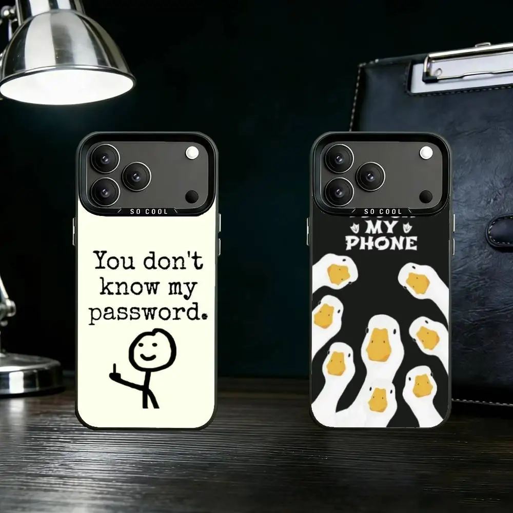 

Dont Touch My Phone Phone Case For iPhone 17 16 15 14 13 12 11 Pro Max Plus Silver Matte Black Cover