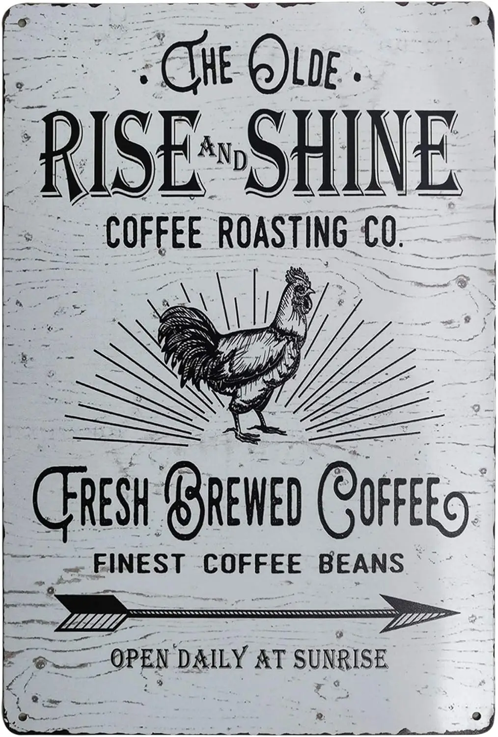 The Old Rise and Shine Fresh Brewed Coffee Vintage Metal Tin Signs for Kitchen Cafe Diner or Restaurant Size 8X12 Inches sign