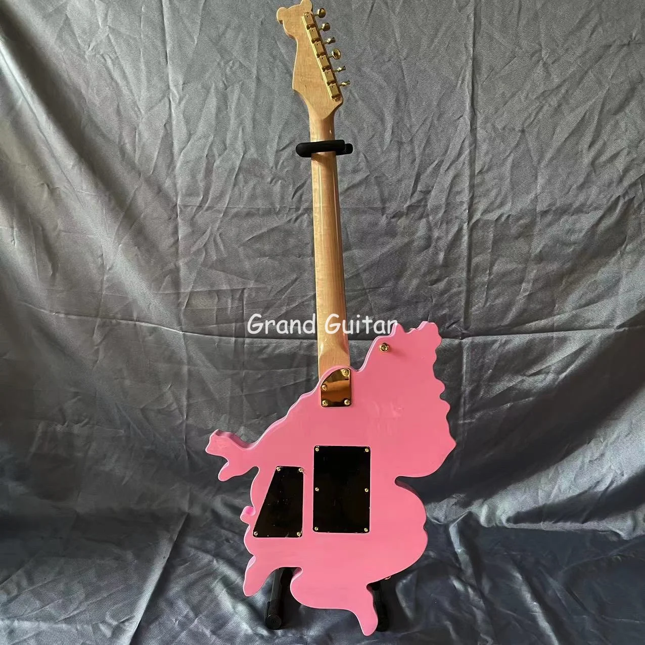 IN STOCK for Xmas, Custom Beauty Twin Girls Irregular Body Electric Guitar in Pink Color