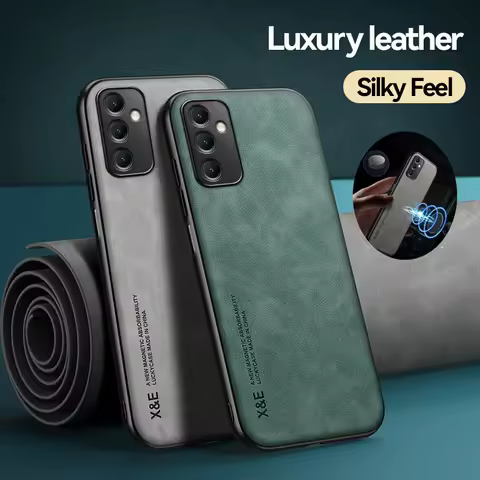 Luxury Leather Case for Samsung Galaxy A33 5G A31 A30S A25 5G A24 A23 A22 A21S A15 A14 A13 A12 with Metal Plate Support Car Hold