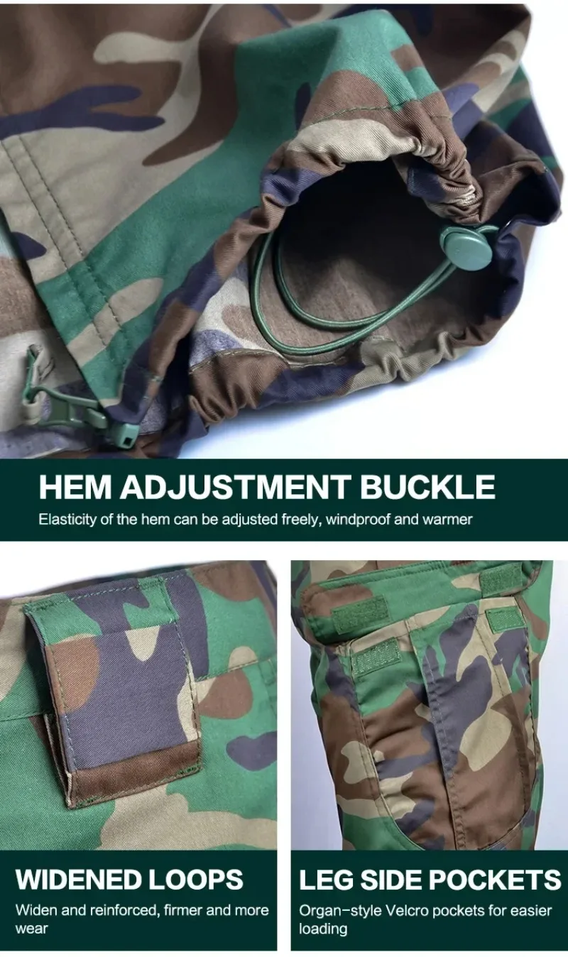 Oulylan Outdoor Camping Atmungsaktive Trainingsuniform Herren Taktische Tarnkleidung Set Jagd-Reißverschlussjacke Hosenanzug – Detail 27