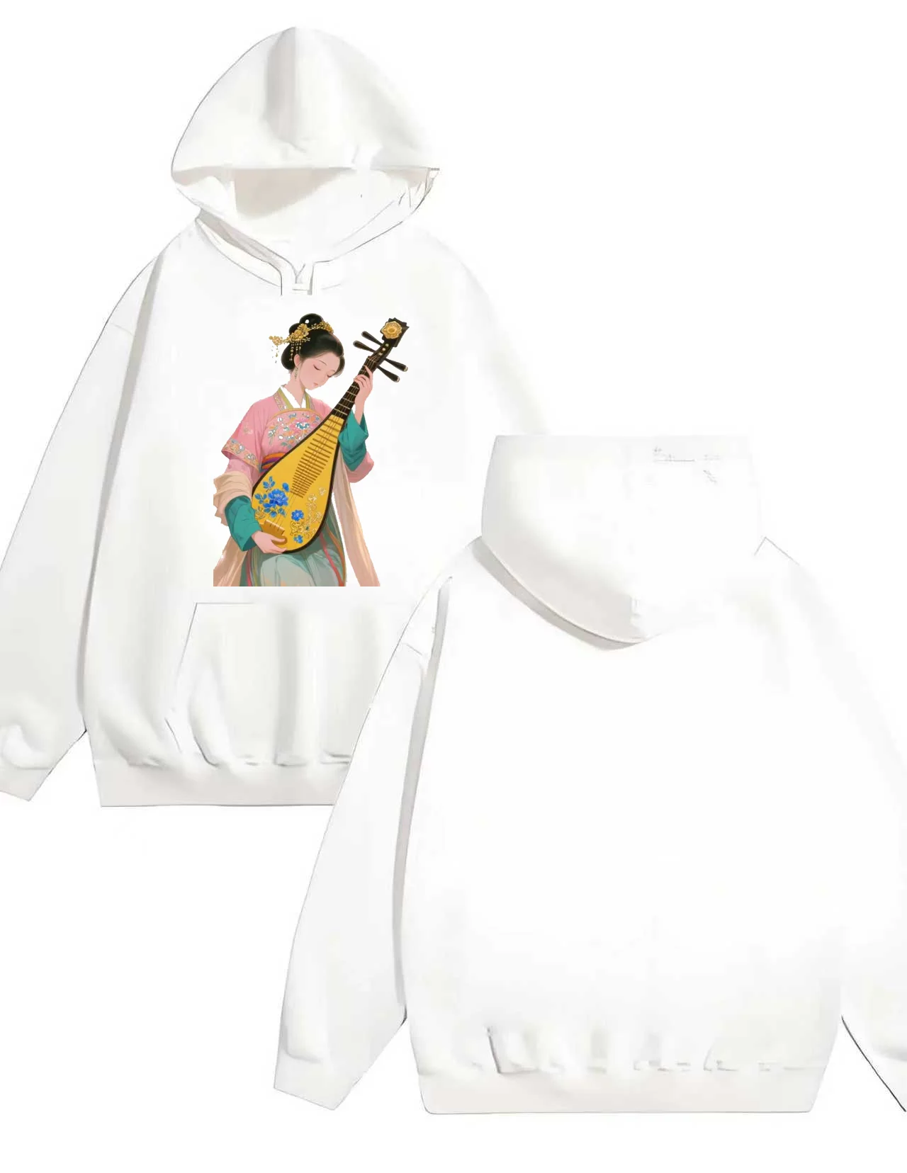 

2025 Новая стильная толстовка с капюшоном в китайском древнем стиле с красивым принтом 330 г, удобная для мужчин и женщин