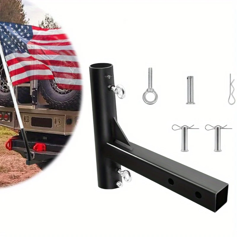 Single-hole flagpole support, anti-swing, rugged single-hole flagpole support for indoor and outdoor flag displays