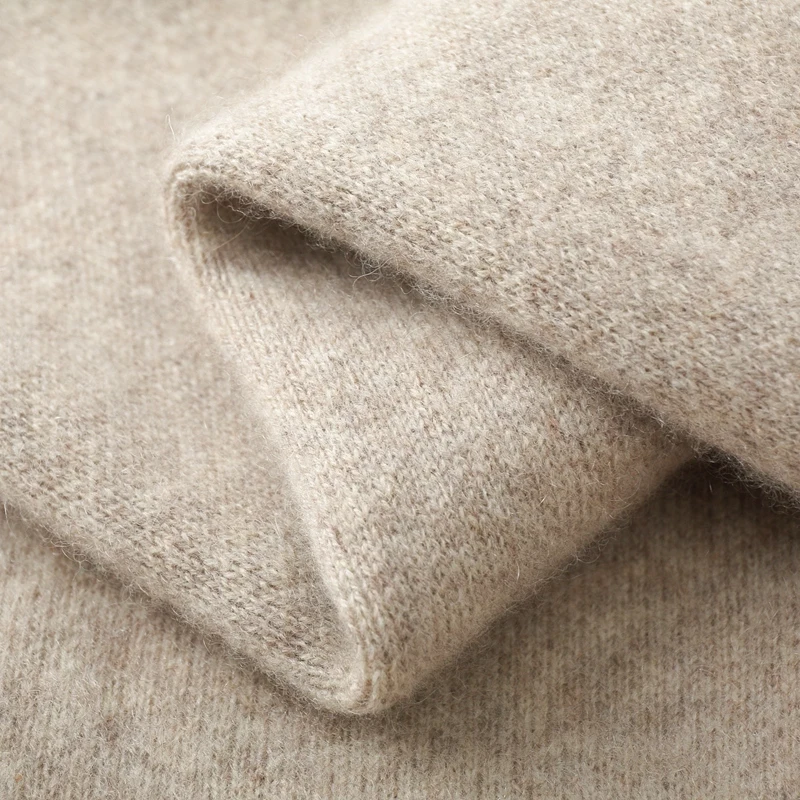 Autumn Winter 100% Merino Wool Thickened Sweater Men\'s Knitted Stand up Collar Cardigan Casual Business Long Sleeved Coat Jacket