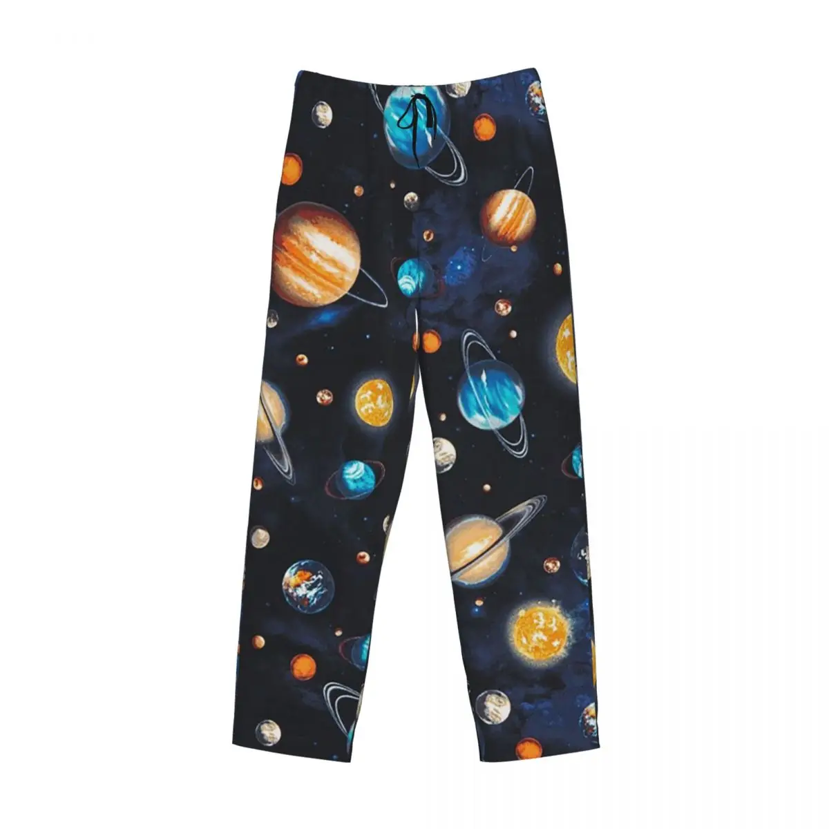 Pantalones de pijama universo de planetas espaciales del sistema solar personalizado, ropa de dormir para hombres, pantalones de salón para dormir con bolsillos