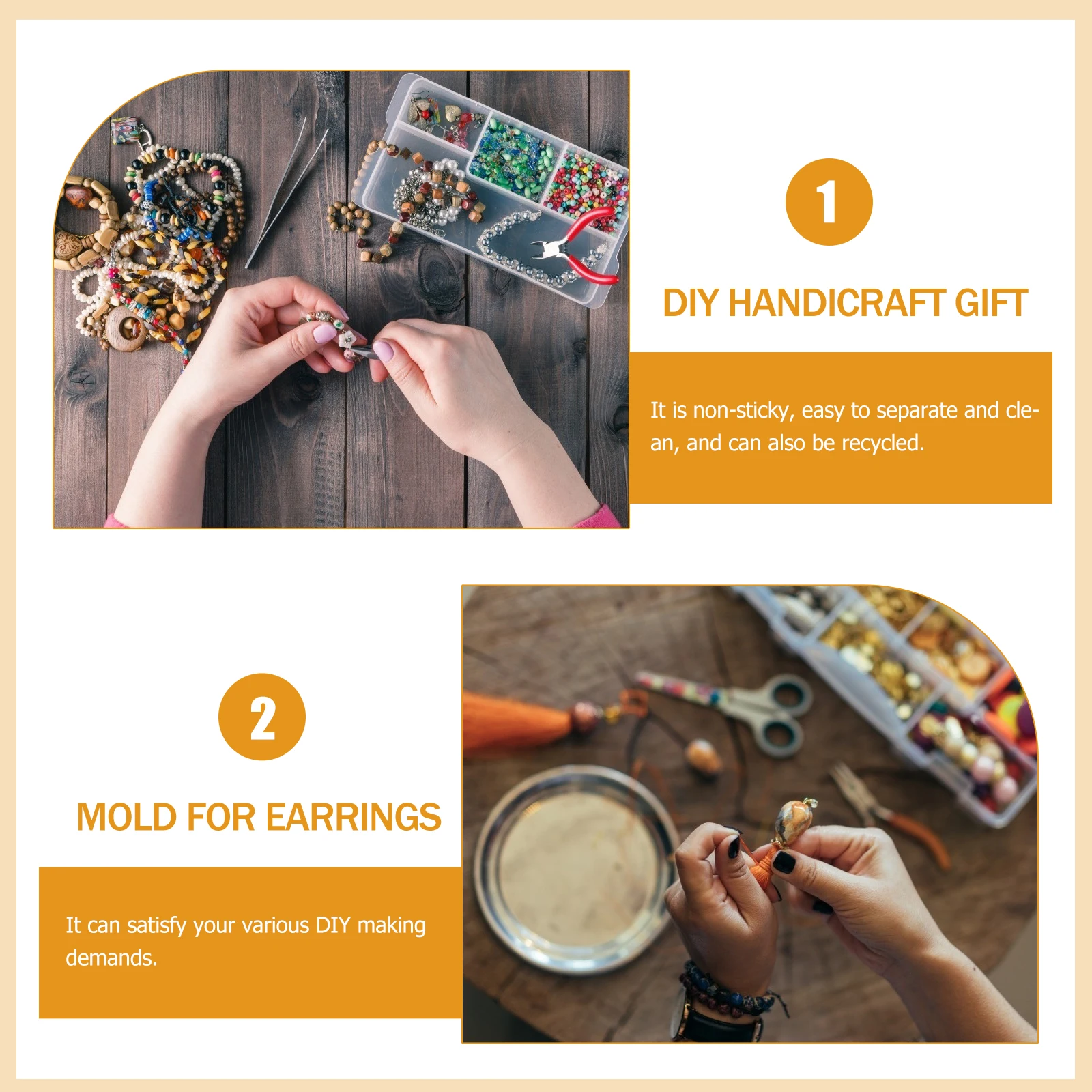 

6pcs Mold Silicone for Diy Handicraft Gift DIY Jewelry Making Small Pendants Crafts Non Sticky Reusable Easy Clean