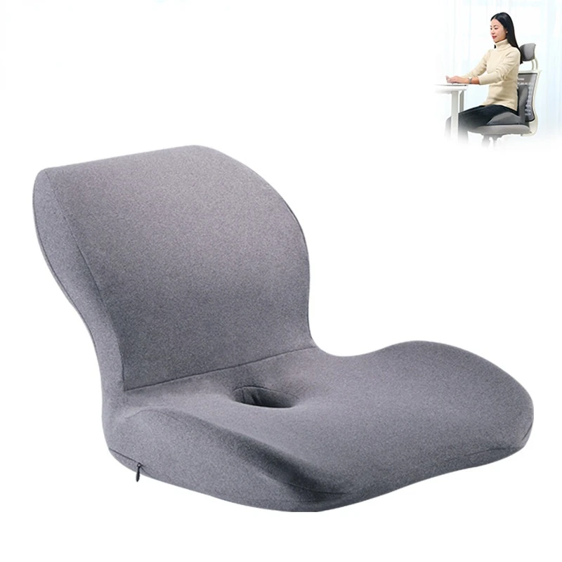 

L-shaped One-piece Chair Cushion Office Car Seat Support Spine Lumbar Conjoined Seat Back Cushion Memory Foam Comfortable Waist