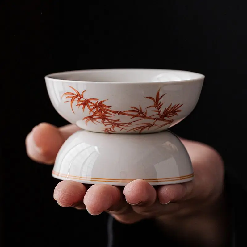 

Ceramic Bamboo Patterned Tea Strainer, Tea Strainer, Kung Fu Tea Set Accessories