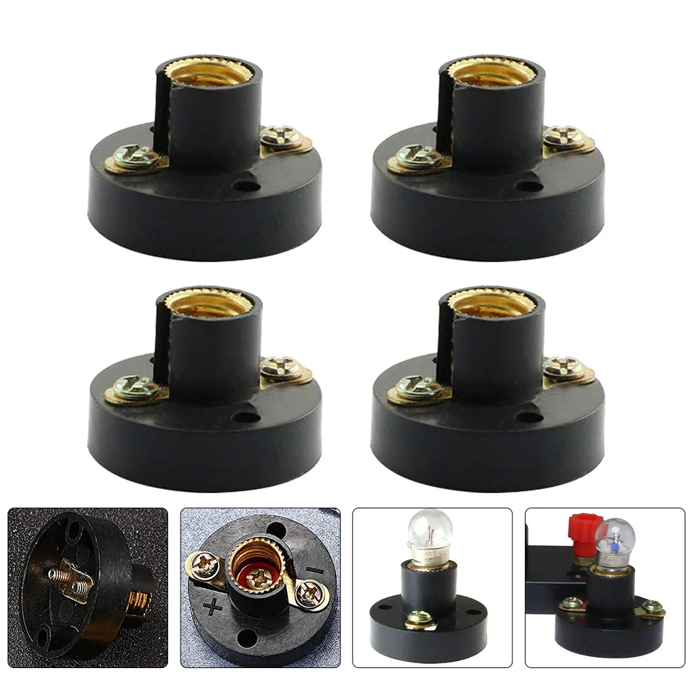 

5 Pcs Lamp Base Screw Holder E10 Experimental Light Spiral Physics Laboratory Equipment Black Electricity Teaching Aids